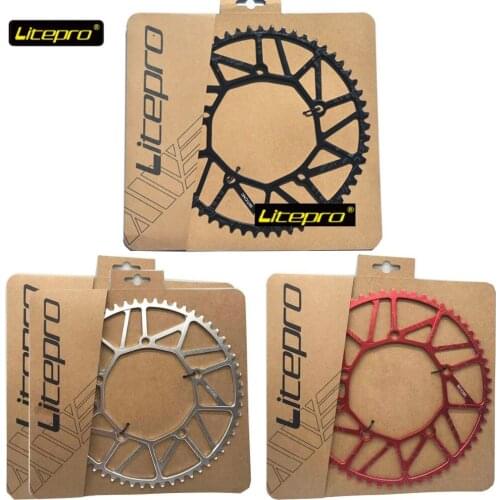 Litepro Folding Bike Chain Wheel Aluminum Alloy 130BCD 50T 52T 54T 56T 58T Chainring Black / Silver 8/9/10/11 Speed Chainwheel