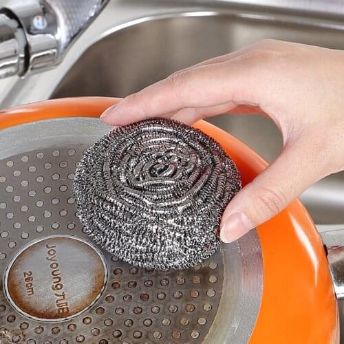 Stainless Steel Scrubber Metal Sponge Sink Scourer Useful Things Kitchen Accessories For Home Pan Pot Cleaning Tools Gadgets