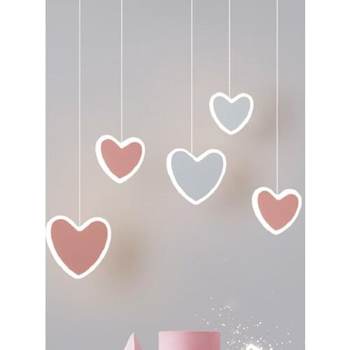 Modern Pendant Lamp Led Children Bedroom Bedside Hanging Lights Decor Lighting Pink 's Room Romantic Living Room Background Bar