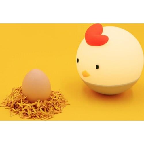 Led Tumbler Night Lights Cute Chicken Home Desktop Bedside Lamp Gifts Decoration Eggs Shell Cartoon Kids