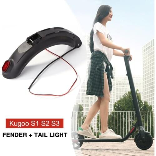 Outdoor Electric Scooter Fender Entertainment Scooters Sports for Kugoo S1 S2 Skateboard Rear Mudguard + Tail Lamp Set