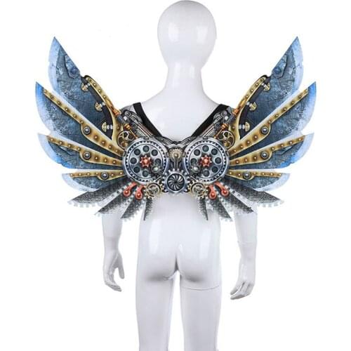 Burning Man Carnival Party Unique Adult Decoration Steam Punk Wings Costume Steampunk Accessories anime cosplay for kids