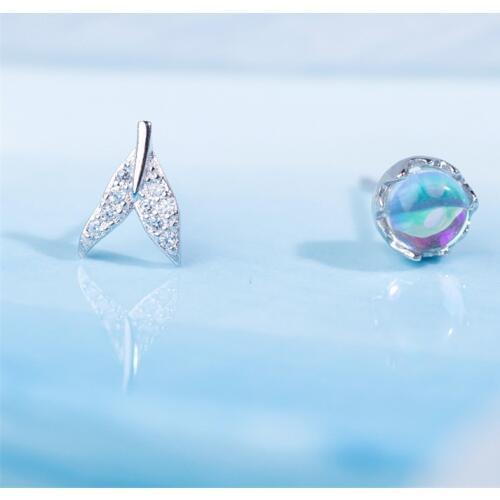 OBEAR Unique Design Mermaid Bubble Stud Earrings Simple Temperament Fashion Wild Womens Earrings