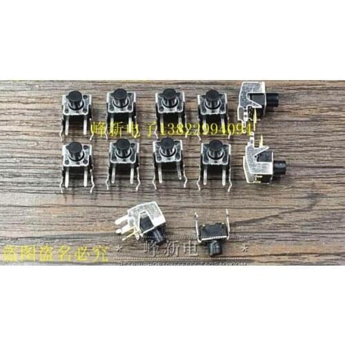 10Pcs Japan Tact Switch Straight Plug 2 Feet 6*6*7 Side Press Button Switch with Bracket