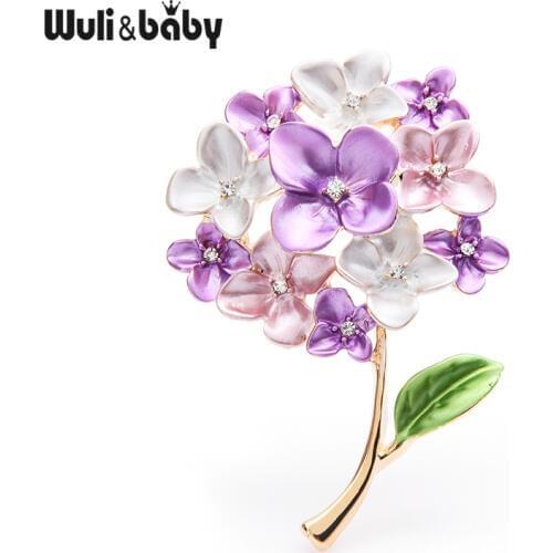 Wuli&baby Purple Red Blue Lilac flower Brooches Women Weddings Party Brooch Pins Gifts