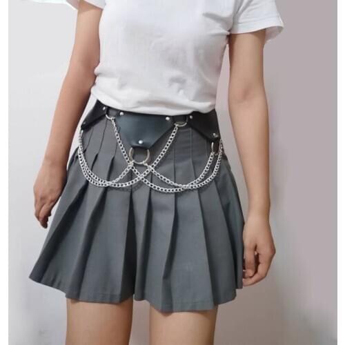 100CM Ladies Belts Womens Fashion Stylish Cummerbunds Wide Faux Leather Waist Belt Metal Chain Corset Waistband