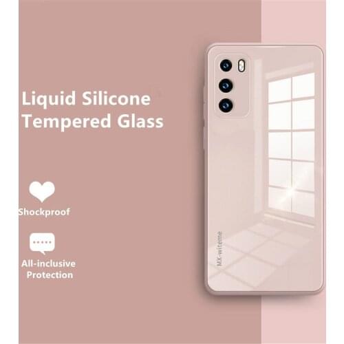 Liquid Silicone Tempered Glass Phone Case For OPPO Rrno4 5 pro Soft Frame Protector Cove