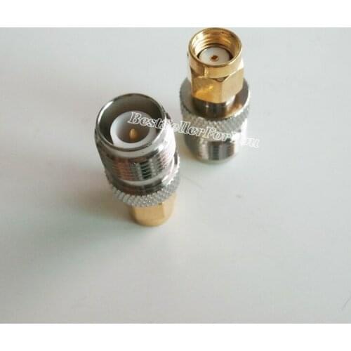 1Pcs RP SMA Male RPSMA Plug To RP TNC Female RPTNC Jack RF Adapter Antenna Router GoldenBrass