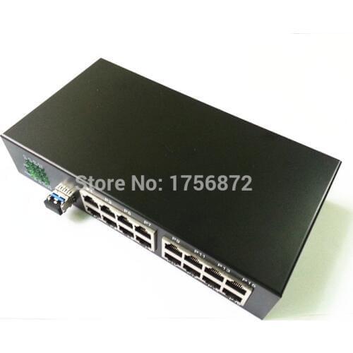1 piece cascaded 100m 1F16E dual fiber single mode 20km 1 fiber ports 16 ethernet ports fiber media converter ethernet switch