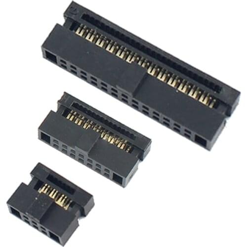 10Pcs/Lot 1.27mm Pitch IDC 6P 8 10 12 14 16 20 24 26 30 34 40 50 Pin FC Female Header Socket Cable Connector