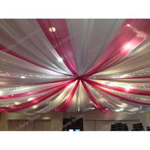 12pcs/lot 10mx0.7m Wedding Ceiling Draper Canopy Drapery colour mixture Luxury Wedding Roof Drape