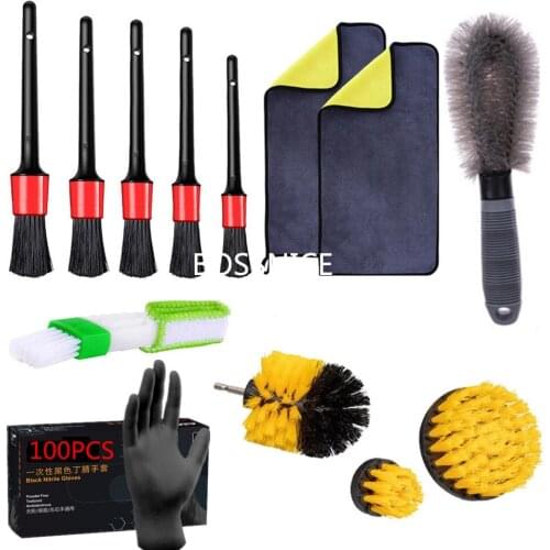 13/9/6 Pcs Car Cleaning Brush Detailing Brush Set Dirt Dust Clean Brushes For Car Wheel Brush Interior Exterior Leather Air Vent