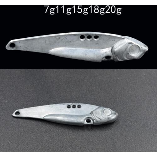 30PCS 7G 11G 15G 20G Vib Unpainted Lures DIY Fishing Metal Lure