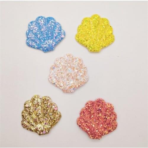 40/lot 4cm Shiny shell Padded Appliques for Children Headwear Hair clip Accessories and Garment Accessories