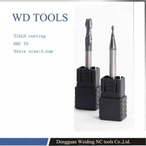 5PCS 1.5X50LX4 2F 0.2mm Micro Grain Tungsten Carbide Square End Mill 2 flutes HRC55 CNC Milling Cutters Router Bits