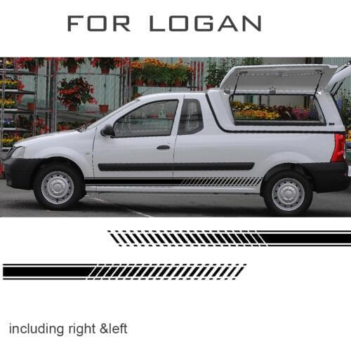 Car accessories 2 Pcs Gradient Racing side door stripe graphic Vinyl car sticker fit for Dacia Logan pickup
