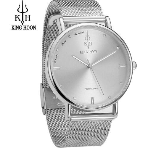 KING HOON Brand Quartz Wrist Watches Fashion Watches Women Casual Dress Luxury Gold Ladies Rhinestone Waterproof reloje mujer