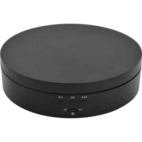 Black Rechargeable Turntable Display Stand, 360 degree Rotation Speed/Angle Adjustable for Photography/Jewelry Display