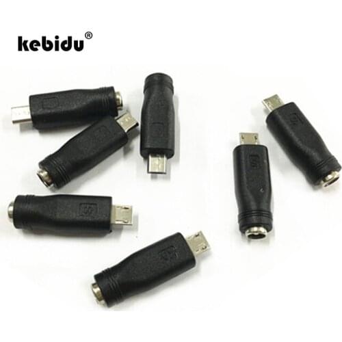 Kebidu 5.5x2.1mm Female to Micro USB Male 5 Pin DC Power Plug Connector Adapter for Android Smartphone Tablet Charger Converter