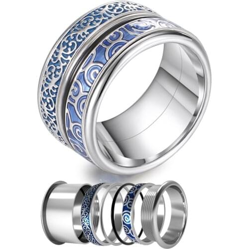 Legenstar Stainless Steel Rings Women Interchangeable Rotatable Wedding Ring Band Aneis Feminino Anillos Mujer Layers Bague