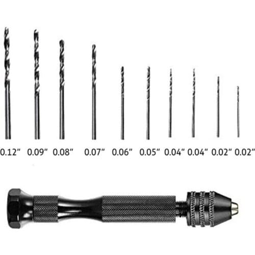 Hand Drill Bits Set 10Pcs Hand Drill Set Precision Pin Vise Micro-Mini Twist Drill Bits For Metal Wood Delicate Manual Work