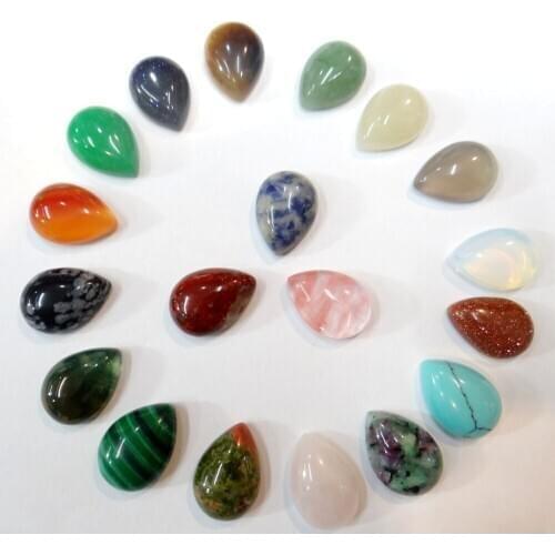 Wholesale top quality Natural stone Quartz crystal aventurine Water drop Cabochon beads for diy Jewelry making Accessories10pcs