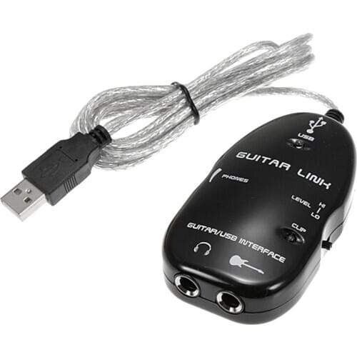 Original Electric Guitar Guitarra to Interface USB Audio Link Cable Amp For PC MP3 Recording Adapter with CD Driver