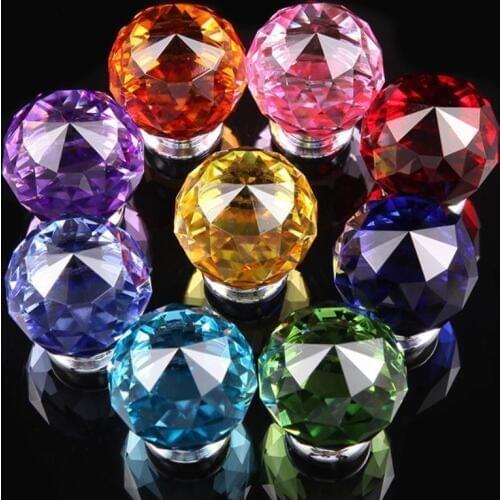Wholesale Diamond Shape Design Crystal Glass Knobs Cupboard Pulls Drawer Knob Kitchen Cabinet Handles Furniture Handle Hardware