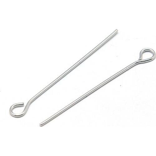 5000pc 16/20/26/30/40/50mm 304 Stainless Steel Eye Pins Stainless Steel Color For DIY Jewelry Accessories Handicrafts Supplies