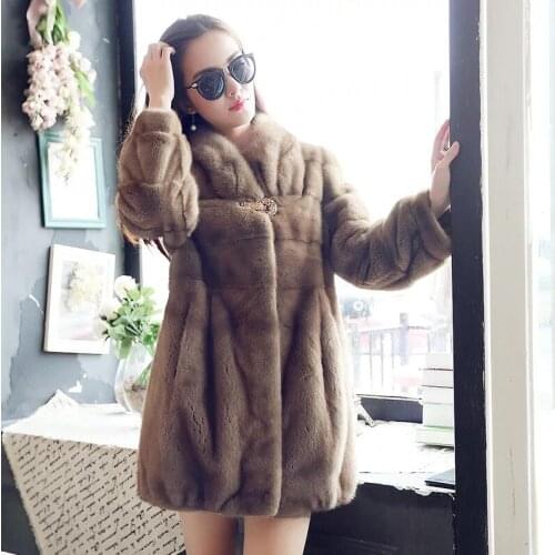 2021 Brand luxury women natural mink fur jacket long style with sashes elegant lady high quality Imported winter fur coat