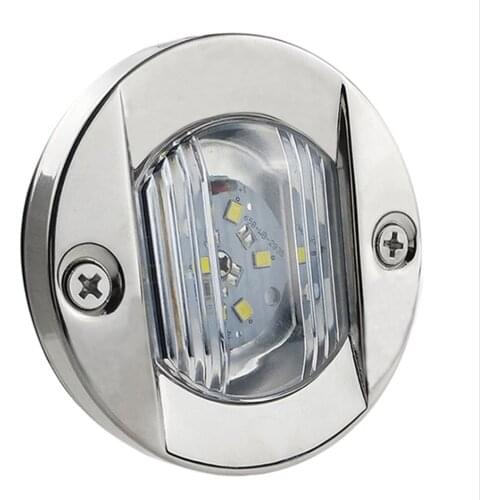 Led Stern Light Stainless Steel 304 Round Shape 12Vc Cool White Light Yacht Boat Mooring Stair Light 1 Piece