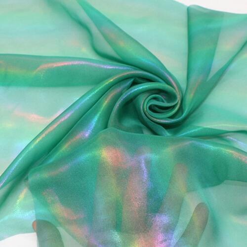 Cosplay fabric dress chiffon silky chiffon thin magic rainbow bronzing wedding costume DIY