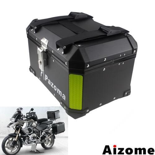 Universal Motorcycle Top Case For BMW Honda Triumph Aluminum Black Top Box Street Bike Rear Luggage Topcase Cargo Lock Tail Box