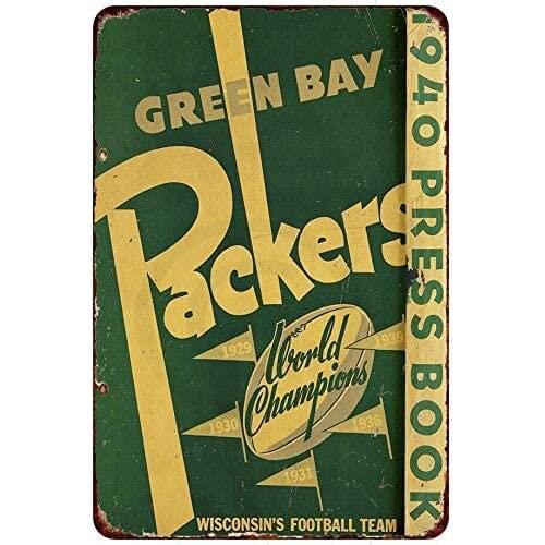 AMELIA SHARPE Vintage Retro Collection tin signs-1940 Green Bay Packers News Press Champion-Wall Decoration Poster Home bar