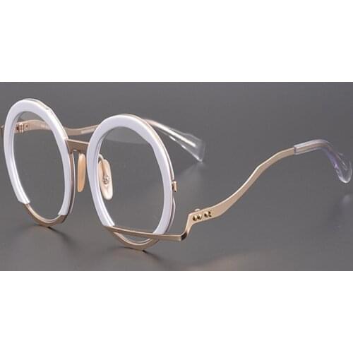 Japanese Handmade Pure Titanium Optical Eyeglasses Frame Women Retro Round Eyewear Top Quality Prescription Myopia Glasses Men