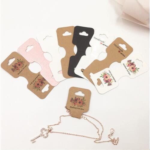 100Pcs/Lot Jewelry Display Hang Card For Necklace Bracelet 9x3.5cm Jewelry Accessory Packaging Card Printing Necklace Cards