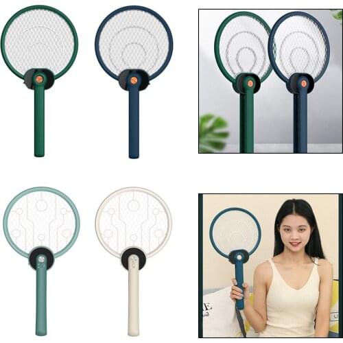 2-in-1 Rechargeable Handheld Foldable Mosquito Swatter Repellent LED Bug Wasp Fly Pest Zapper Racket for Camping