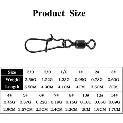 50pcs/lot Stainless Steel Swivel Pin Bearing Rolling Fishing Connector Snap Pins Fishhook Lure Sea Fishing Tackles Accessories