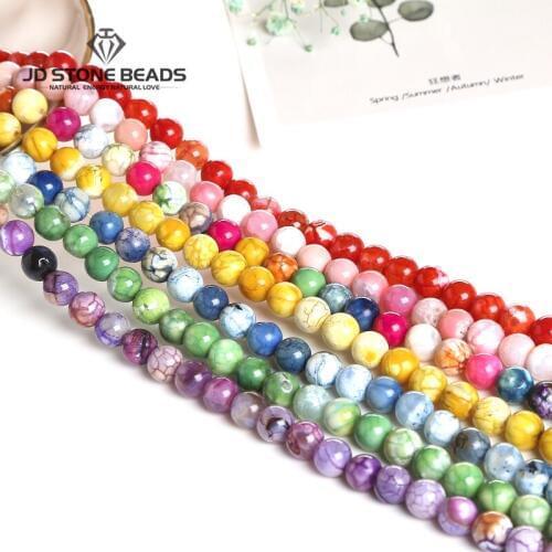 8 Colors Natural Fire Agate beads 6 8 10 12mm Pick Size for Jewelry Making Bracelets Design Beads Accessorise