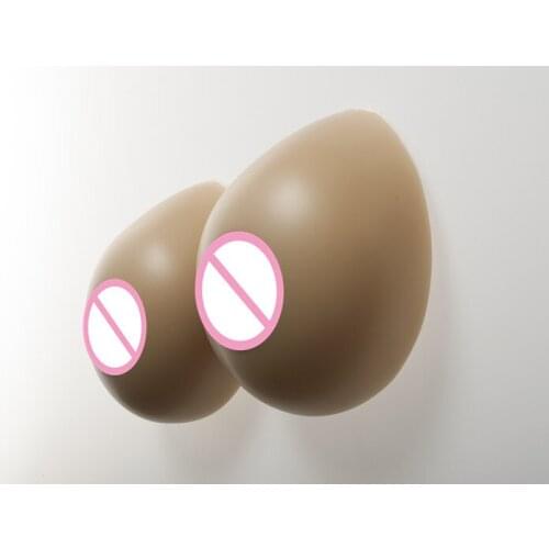800g/pair Realistic Silicone Breast Forms C Cup Brown Transvestite Boobs Cosplay Mastectomy Prosthesis