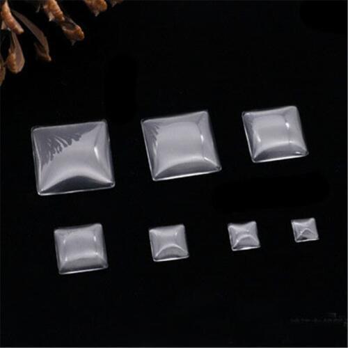 Aclovex 1pack 12mm 16mm 20mm Square Glass Cabochon Transparent Clear Flat Back Crystal Cabochon Cameo For Diy Jewelry Making