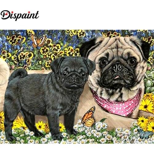 Dispaint Full Square/Round Drill 5D DIY Diamond Painting "Animal dog scenery" Embroidery Cross Stitch 3D Home Decor A18937