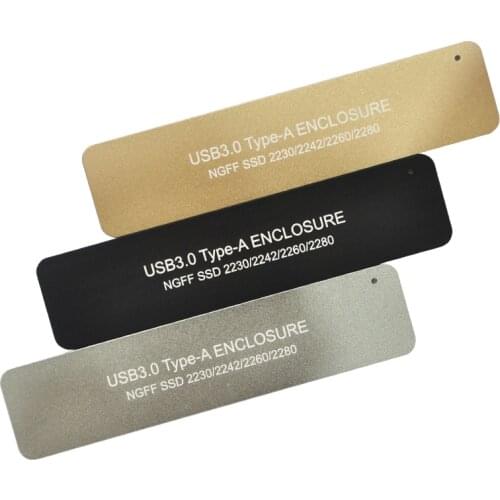 Aluminum HDD Case USB3.0 TYPE-A TO NGFF M2 SSD External Enclosure USB Enbedded Hard Drive Adapter for 2230 2242 2260 2280 M2 SSD