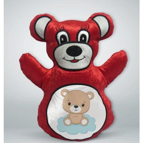 BK Gift Cute Teddy Bear Design Red Teddy Bear Yastık-4