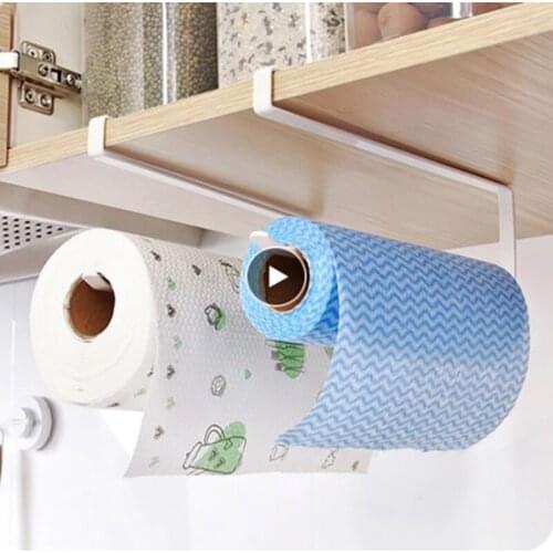 Paper Roll Holder Towel Rack Home Storage Toilet Bathroom Storage Rack Hanging Shelf Kitchen Tissue Accessoriy Wall Stand Hanger