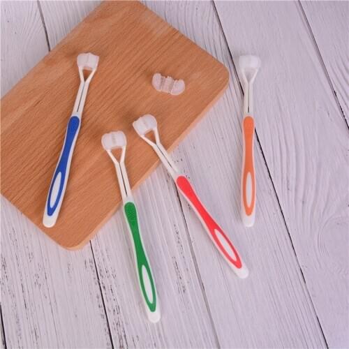 1pc Children 3 Sided toothbrushes Oral Care Safety Teeth Brush Oral Health Cleaner Dental Clean Toothbrush