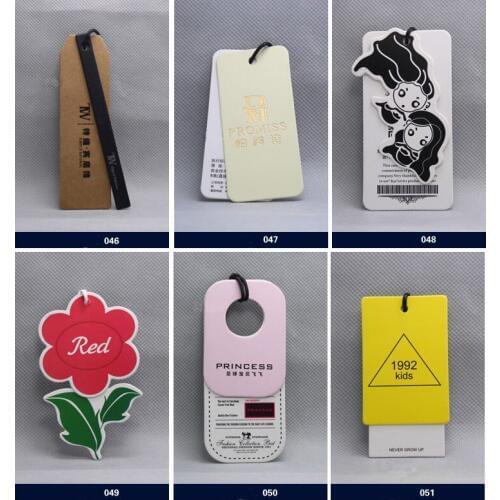 DQ OEM custom logo brand garment clothing printed paper price hang tags for clothing clothes printing swing luggage labels tags