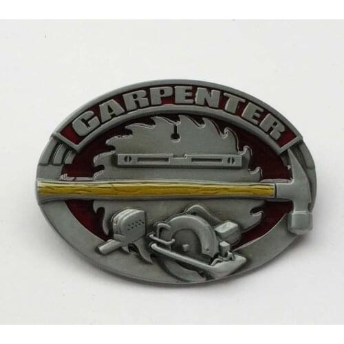 Carpenter tools mens belt buckles Oval metal cowboy Belt SW-BY727 for 4cm wideth snap on belt with continous stock