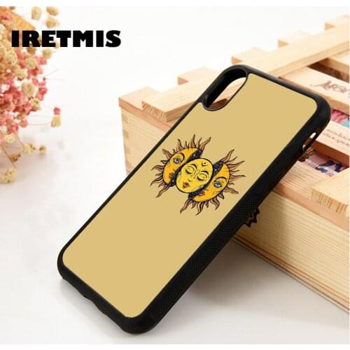 Iretmis 5 5S SE 6 6S TPU Silicone Rubber Phone Case Cover for iPhone 7 8 Plus X Xs 11 12 MINI Pro Max XR Sun