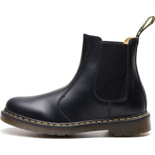 Leather Chelsea Boots Ladies Couple Martin Boots Mens British Leather Short Boots Men and Women Casual Large Size Leather Shoes